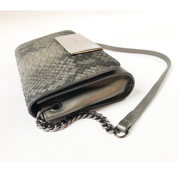 Gorgeous reptile leather mini bag, python purse, snake shoulder chain clutch - Picture 6 of 12